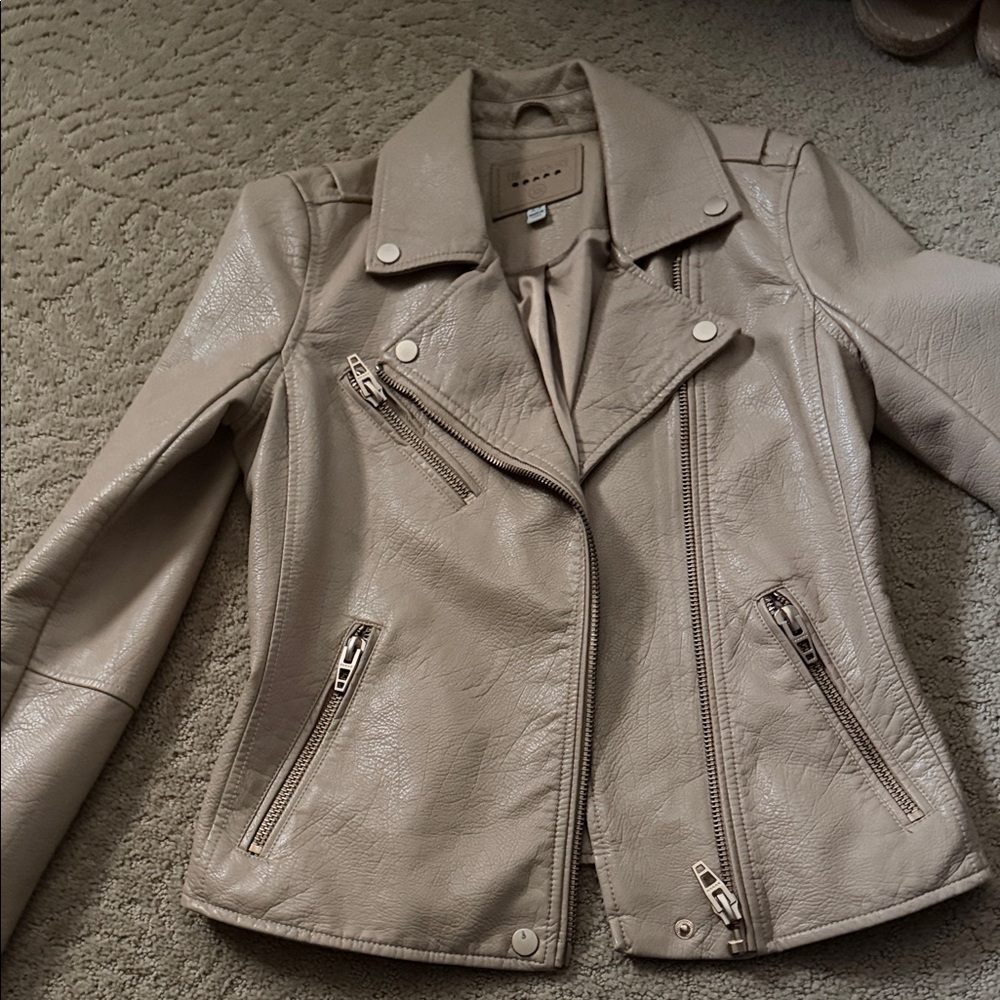 Blank NYC Beige Leather Jacket